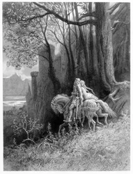 Geraint und Enid reiten davon, Illustration aus 